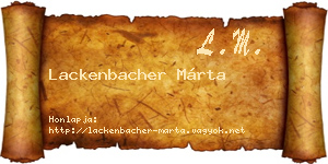 Lackenbacher Márta névjegykártya