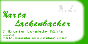 marta lackenbacher business card